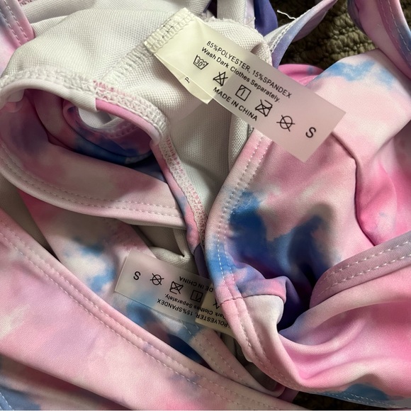 Tempt Me High Neck Criss Cross Tie Dye Bikini Swimsuit NWOT - Picture 5 of 9